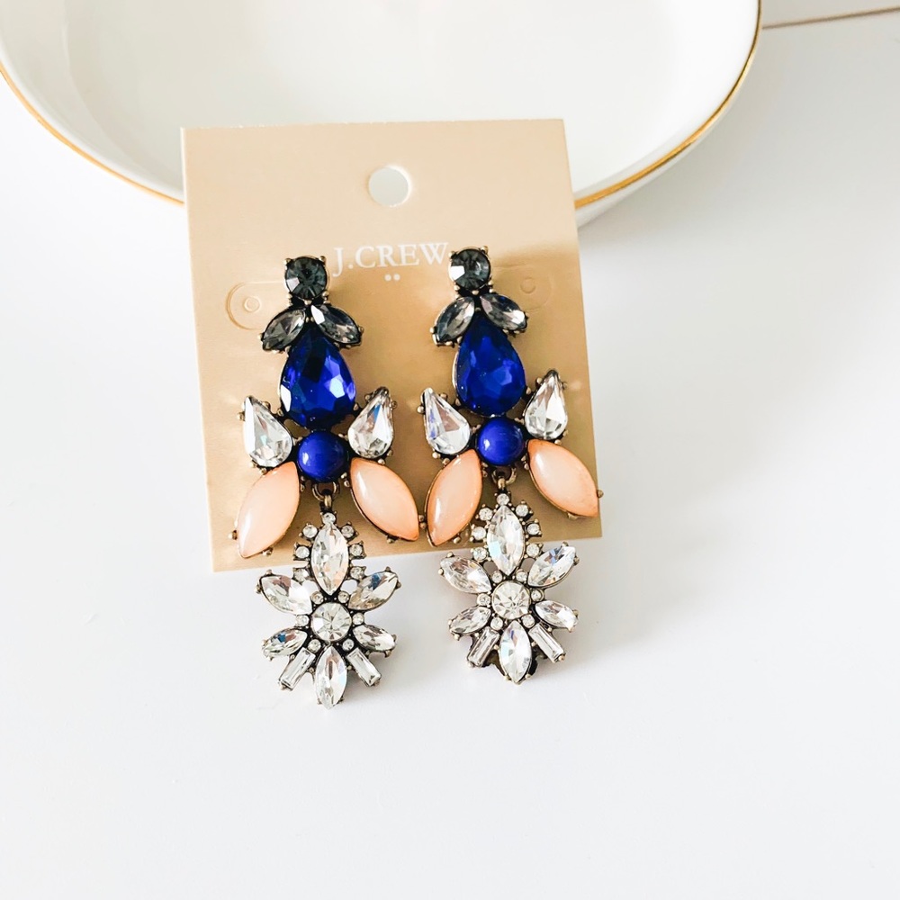 Last Onej. Crew Multicolor Statement Earrings Blue - image 1